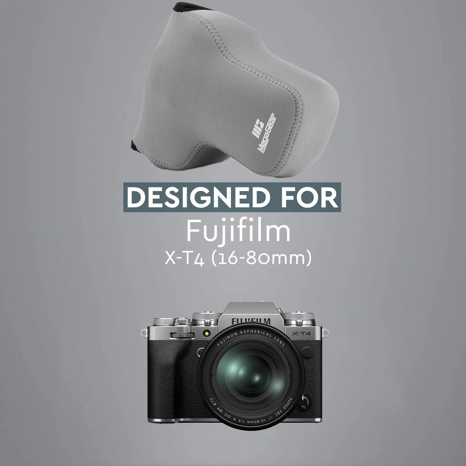 MegaGear Ultra Light Neoprene Camera Case compatible with Fujifilm X-T4 (XF16-80mm)