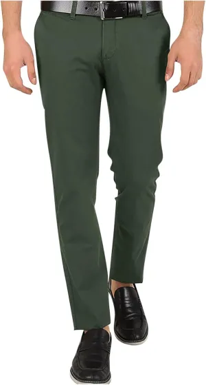Men's Business Straight Leg Pants Casual Trendy Solid Color Dress Pants Office Work Lightweight Slim Fit Trousers