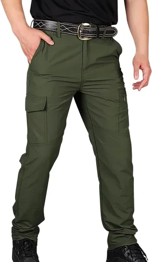 Mens Cargo Pants Work Stretch Multi Pockets Pant Military Tactical Lightweight Joggers Hiking Outdoor Waterproof Pant