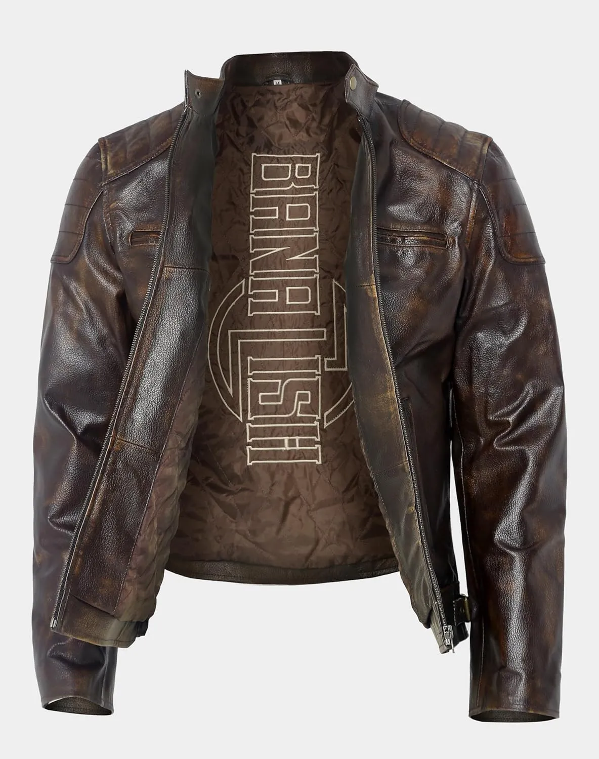 Mens Distressed Brown Leather Jacket - Vintage Brown Leather Jacket For Mens