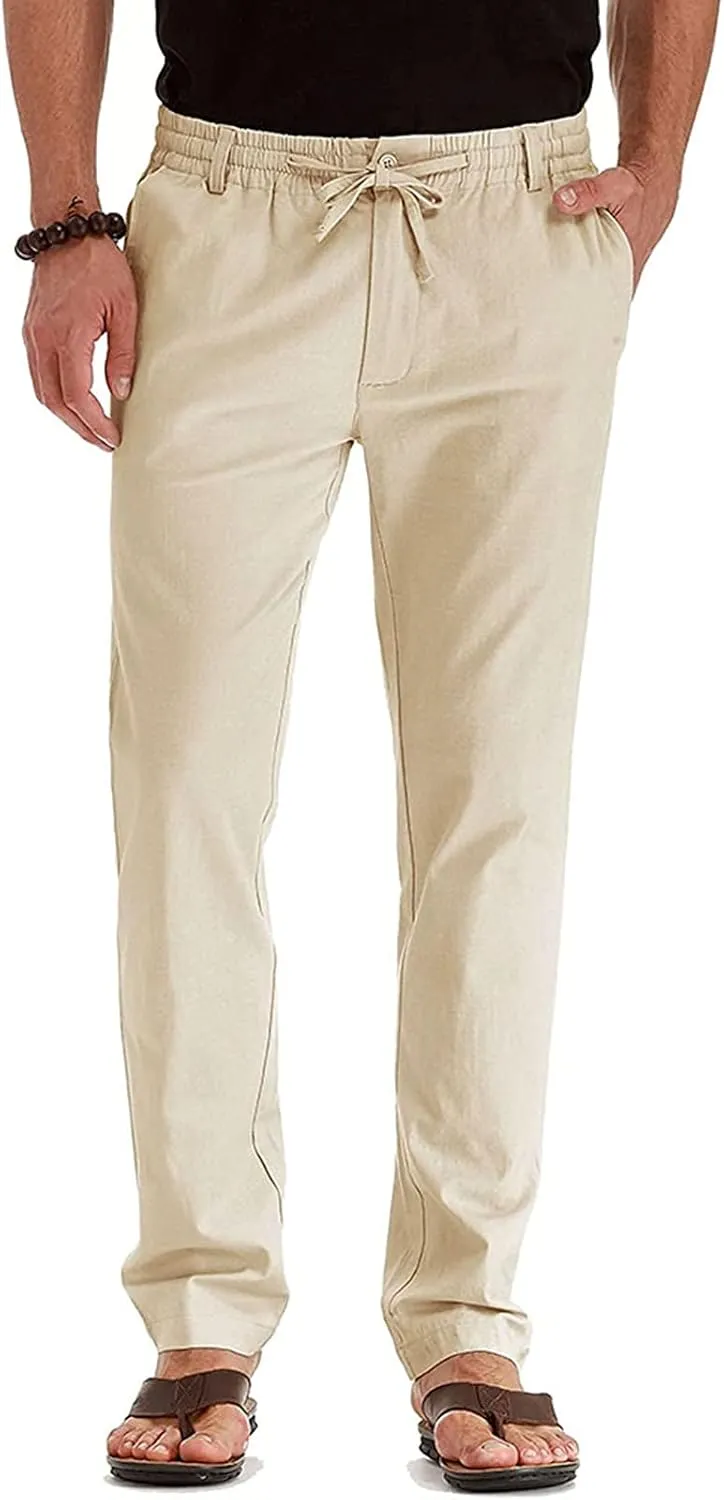 Mens Dress Pants Slim Fit Flat Front Chino Pants Casual Stretch Business Pants Wrinkle-Resistant Classic Khaki Pants
