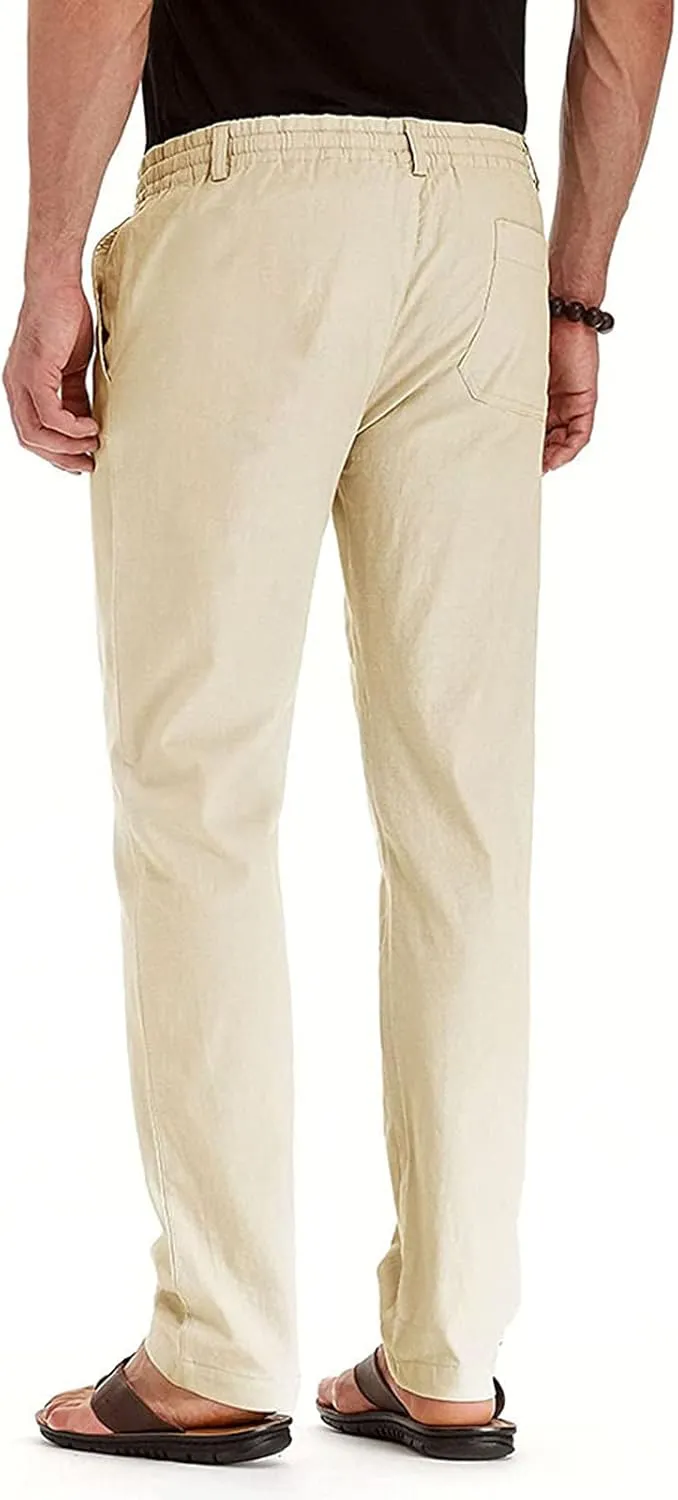 Mens Dress Pants Slim Fit Flat Front Chino Pants Casual Stretch Business Pants Wrinkle-Resistant Classic Khaki Pants