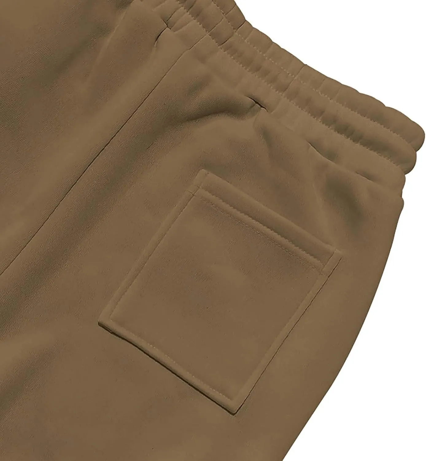 Mens Hiking Cargo Pants Large Elastic Waist Pants with Multi-Pocket Fit Drawstring Wide Trousers