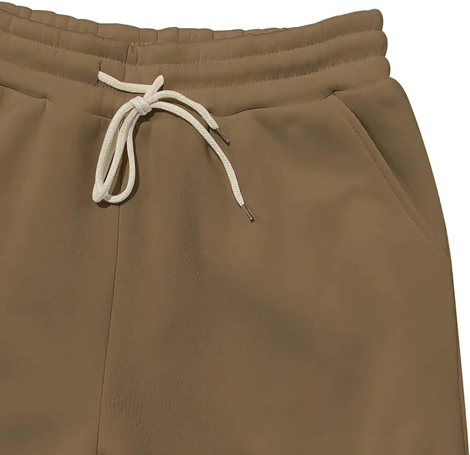 Mens Hiking Cargo Pants Large Elastic Waist Pants with Multi-Pocket Fit Drawstring Wide Trousers