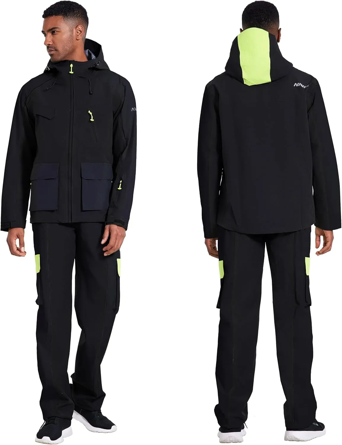 Men's Hiking Jacket&Pants 3-Piece Set: 3L-Gore Pro-Tex Shell, 20,000mm Waterproof, 15,000 Breathable,Ultralight 650g