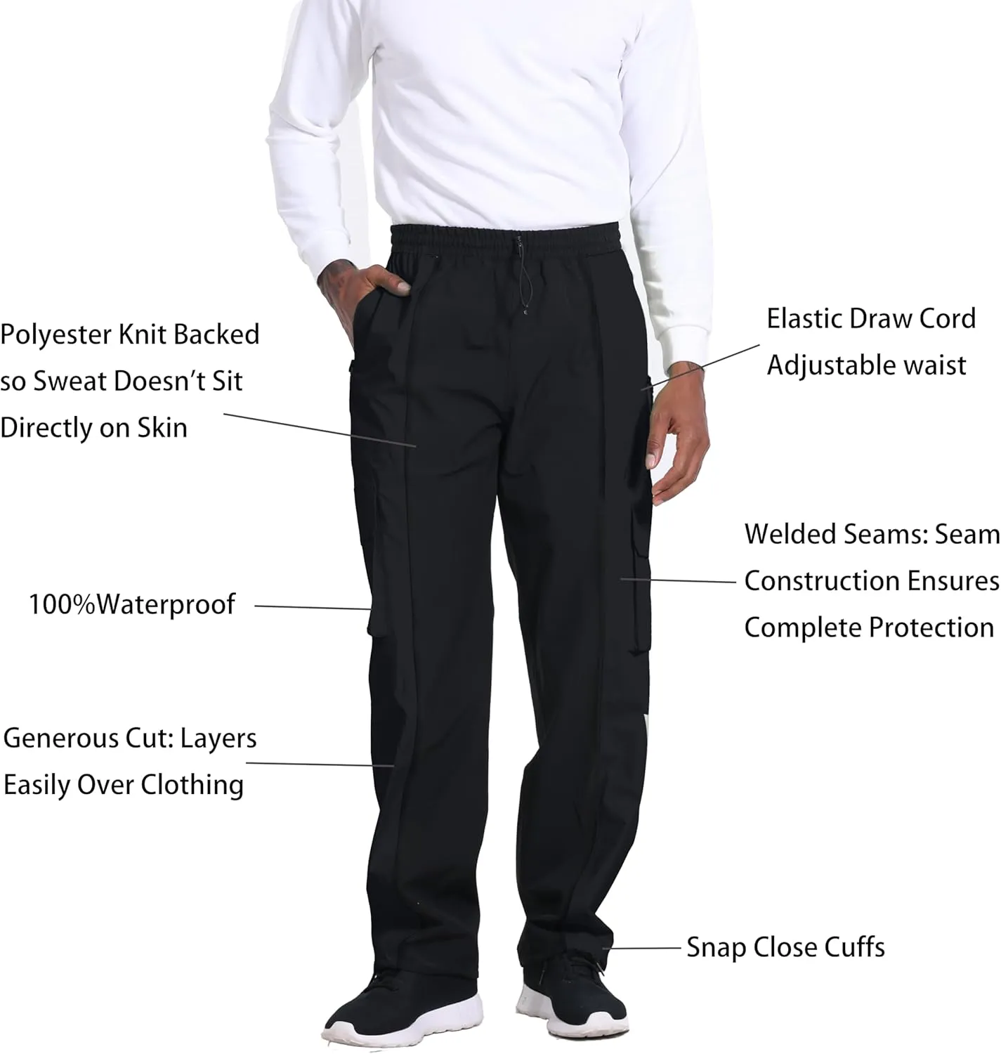 Men's Hiking Jacket&Pants 3-Piece Set: 3L-Gore Pro-Tex Shell, 20,000mm Waterproof, 15,000 Breathable,Ultralight 650g