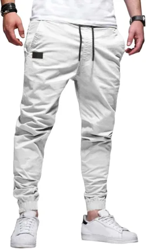 Men's Outdoor Jogging Casual Joggers Pants Slim Fit Workout Cargo Pant Straight Hiking Running Track Sweatpants