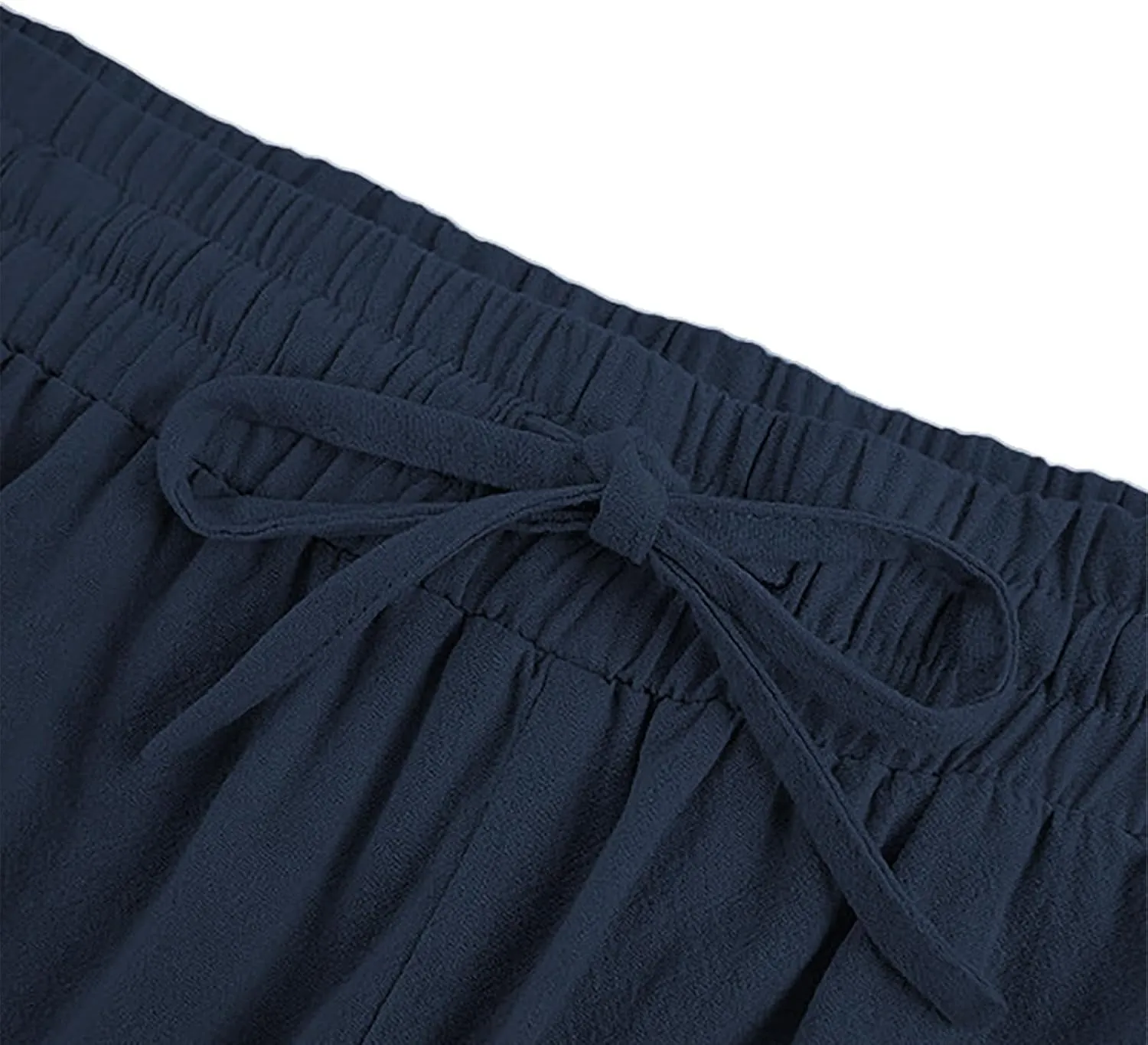 Mens Pants Casual 2025 Cotton Lounge Elastic-Waisted Vacation Straight-Leg Pants Big and Tall Relax Fit Trousers