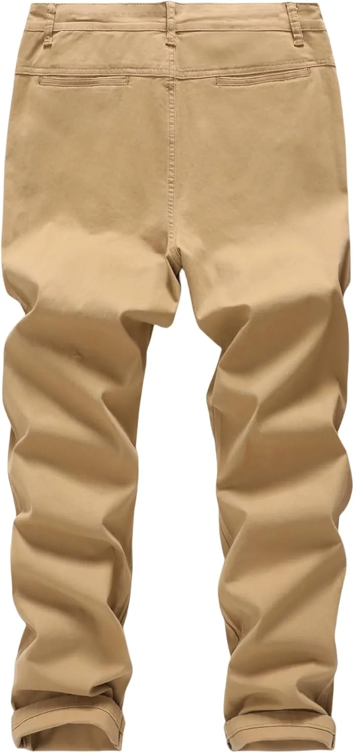 Men's Slim-Fit Stretch Cotton Fashion Tapered Casual Chino Pants