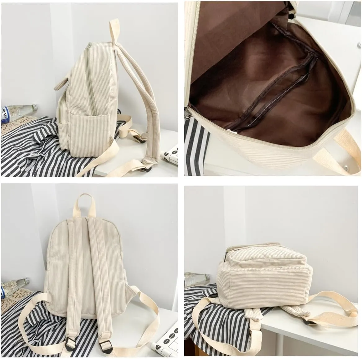 Mini Backpack for Women Small Backpack Purse Aesthetic Backpack Tiny Corduroy Backpack Light Weight