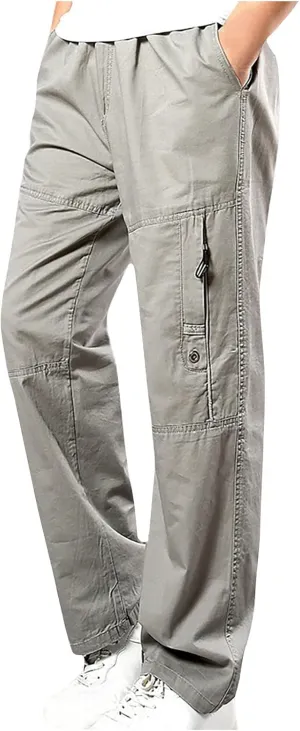 Muscularfit Baggy Cargo Pants Men 2023 Lightweight Solid Cotton Utility Tooling Trouser Causal Loose Multi Pockets Sweatpants