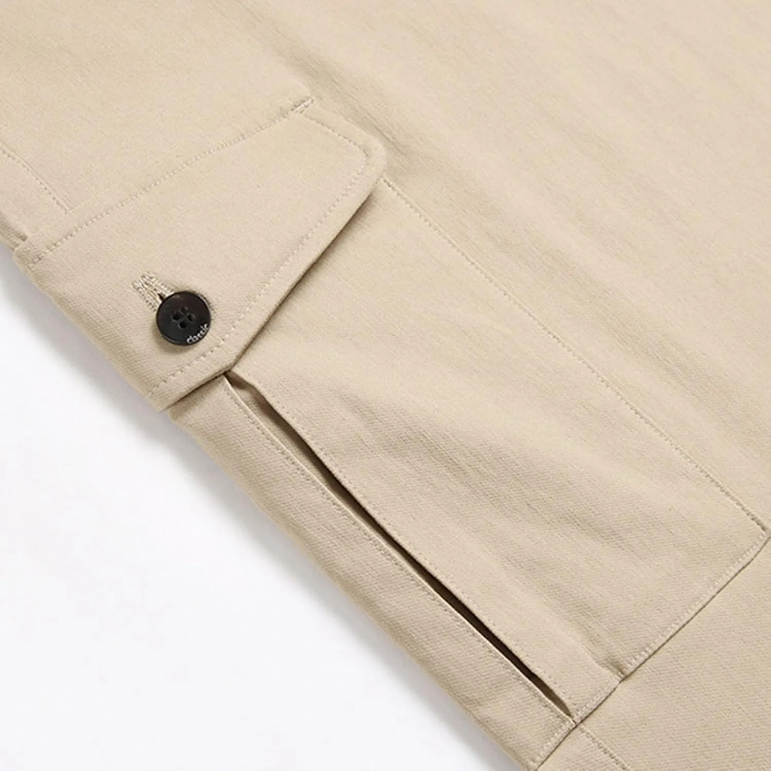 Muscularfit Tactical Pants for Men Stretch Solid Cotton Cargo Pant Causal Multi Pockets Buckle Zipper Sweatpants Trousers