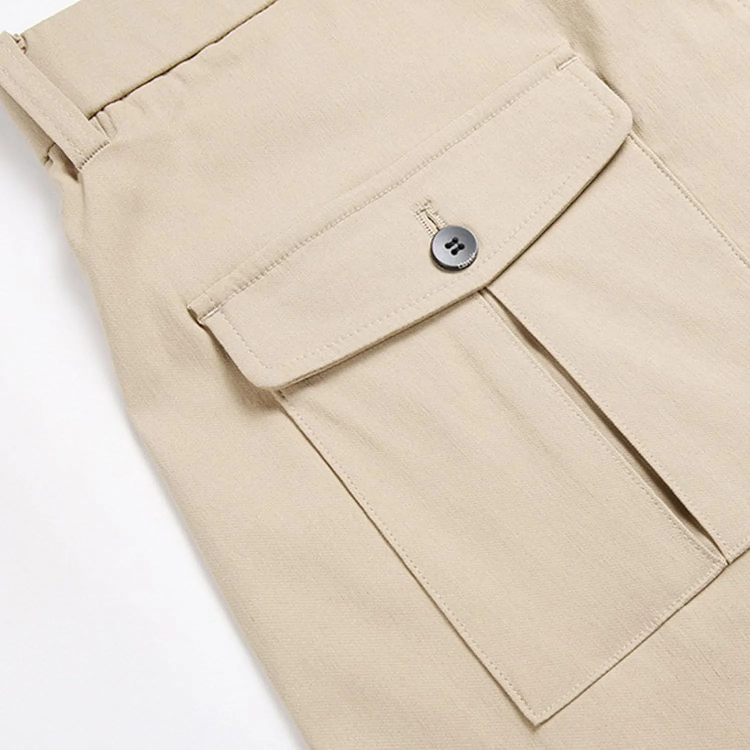 Muscularfit Tactical Pants for Men Stretch Solid Cotton Cargo Pant Causal Multi Pockets Buckle Zipper Sweatpants Trousers