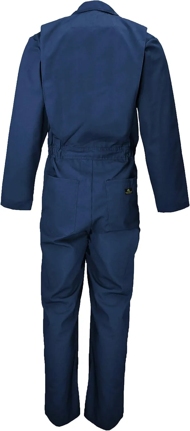 Natural Uniforms Mens Long Sleeve Zip Up Twill Coverall, Stain and Wrinkle Resistant