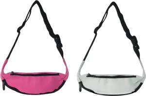 Neon Fanny Pack, 80s 90s Party Waist Bag, Adjustable Belt Bag for Running, Cycling, Outdoor Activities, Pink and White