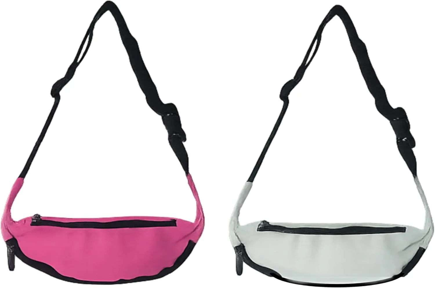 Neon Fanny Pack, 80s 90s Party Waist Bag, Adjustable Belt Bag for Running, Cycling, Outdoor Activities, Pink and White