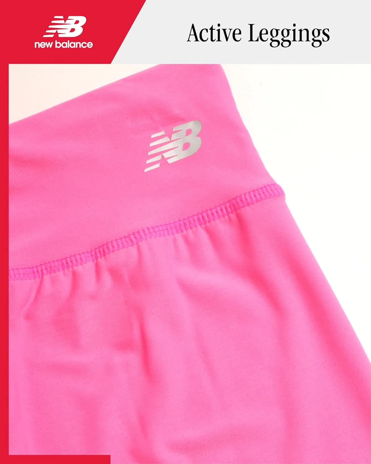 New Balance Girls' Active Leggings - Full Length Performance Yoga Pants - Athletic Workout and Dance Tights (7-16)