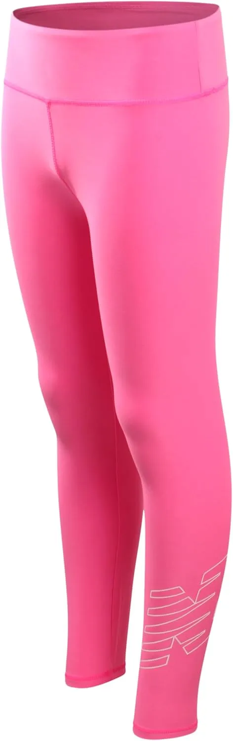 New Balance Girls' Active Leggings - Full Length Performance Yoga Pants - Athletic Workout and Dance Tights (7-16)