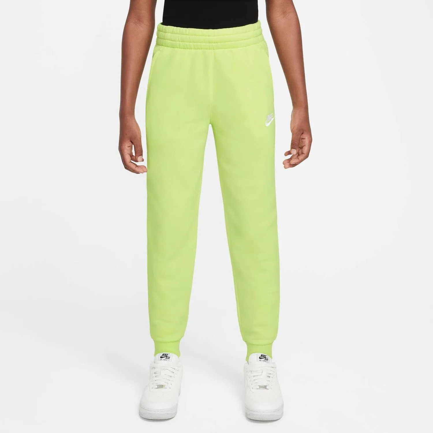 Nike Sportswear Club Fleece Big Kids' Joggers (FD3008-736, Light Lemon Twist/White)