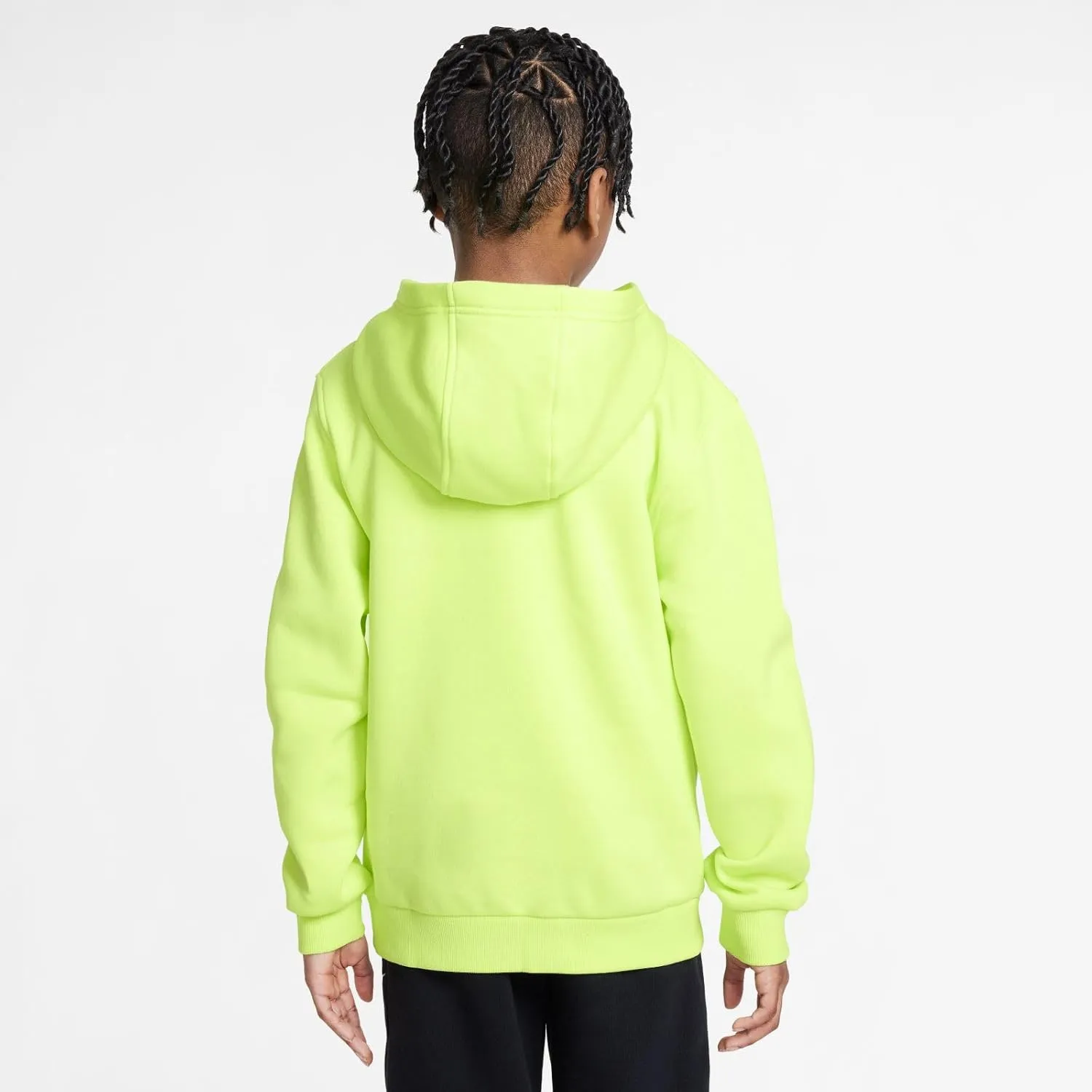 Nike Sportswear Club Fleece Big Kids' Pullover Hoodie (FD3000-736, Light Lemon Twist/White)