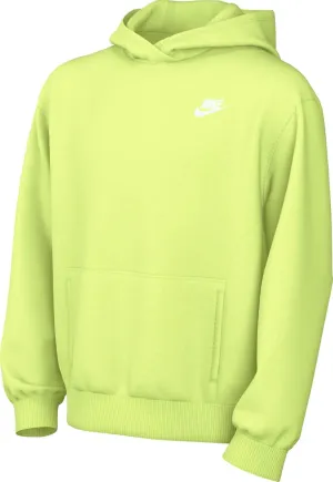 Nike Sportswear Club Fleece Big Kids' Pullover Hoodie (FD3000-736, Light Lemon Twist/White)