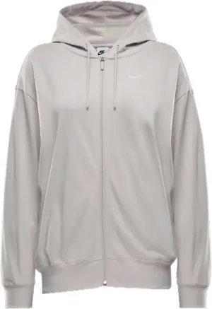 Nike Sportswear Women's Oversized Jersey Full-Zip Hoodie (DM6415-104, Light Orewood Brown/White)