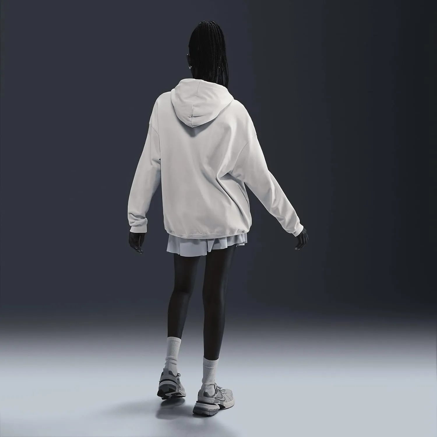 Nike Sportswear Women's Oversized Jersey Full-Zip Hoodie (DM6415-104, Light Orewood Brown/White)