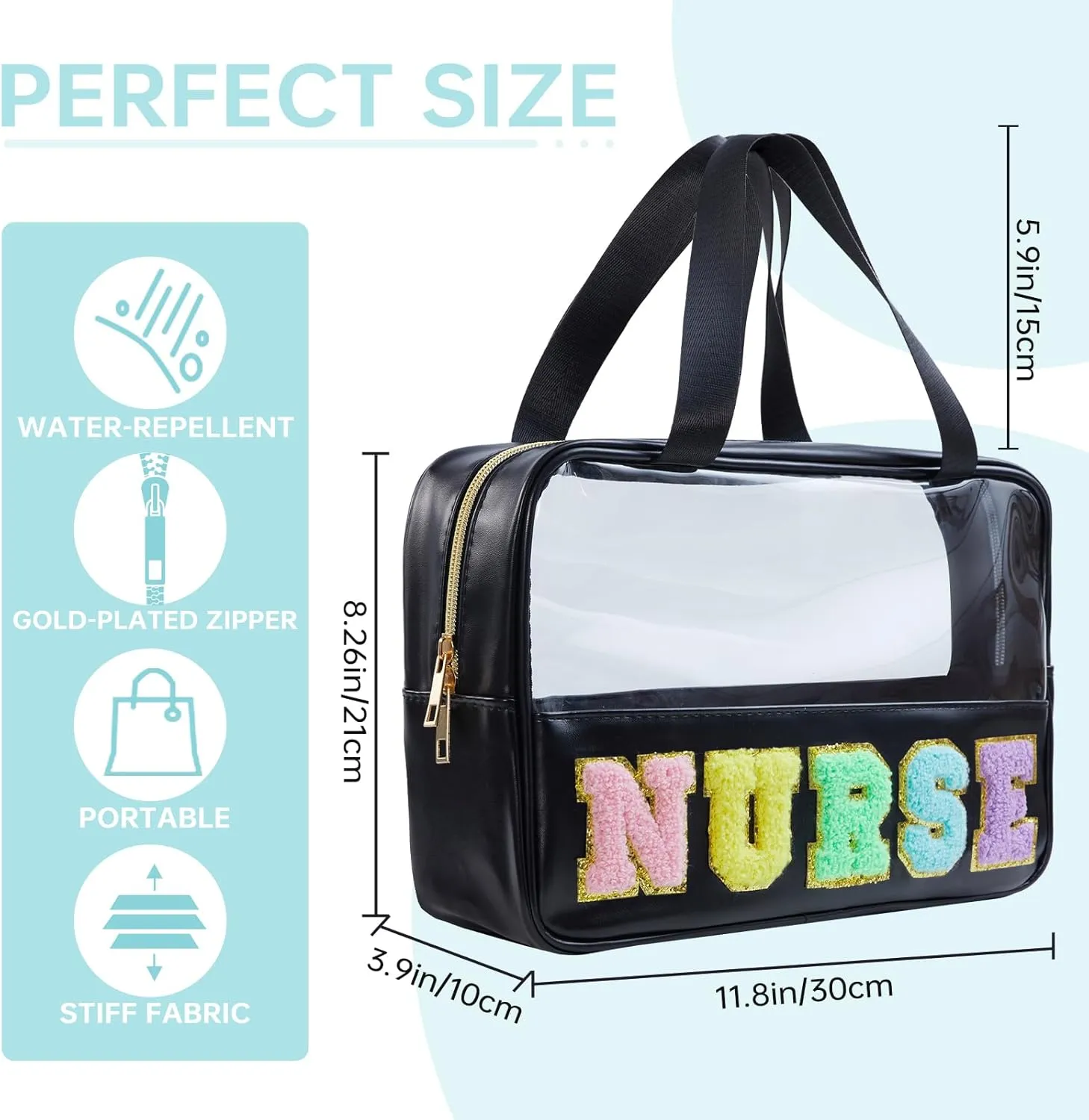 Nurse Bag Nursing School Essentials Medical Assistant Bag Nurse Bags Accessories for Work Chenille Letter Pouch Gifts for Women Clinical Bags for Nursing Students (STB-HS-NURSE, STB-HS-NURSE)