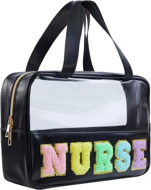 Nurse Bag Nursing School Essentials Medical Assistant Bag Nurse Bags Accessories for Work Chenille Letter Pouch Gifts for Women Clinical Bags for Nursing Students (STB-HS-NURSE, STB-HS-NURSE)