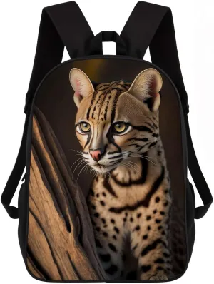 Ocelot Backpack Casual Daypack Wild Animal Print Laptop Bag Bookbag for Work Travel Hiking 17 Inch Style 4