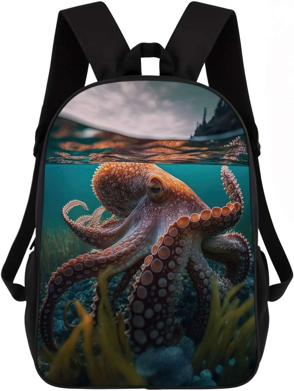 Octopus Backpack Casual Daypack Wild Animal Print Laptop Bag Bookbag for Work Travel Hiking 17 Inch Style 1