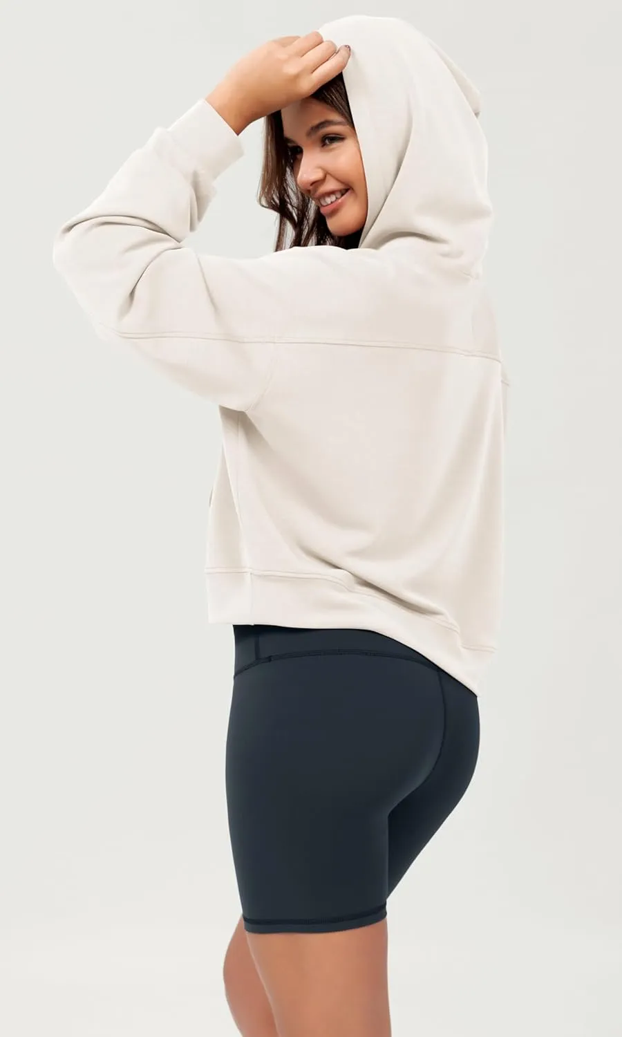 ODODOS Modal Soft Long Sleeve Cropped Hoodie for Women Oversized Pullover Sweatshirts with Pocket