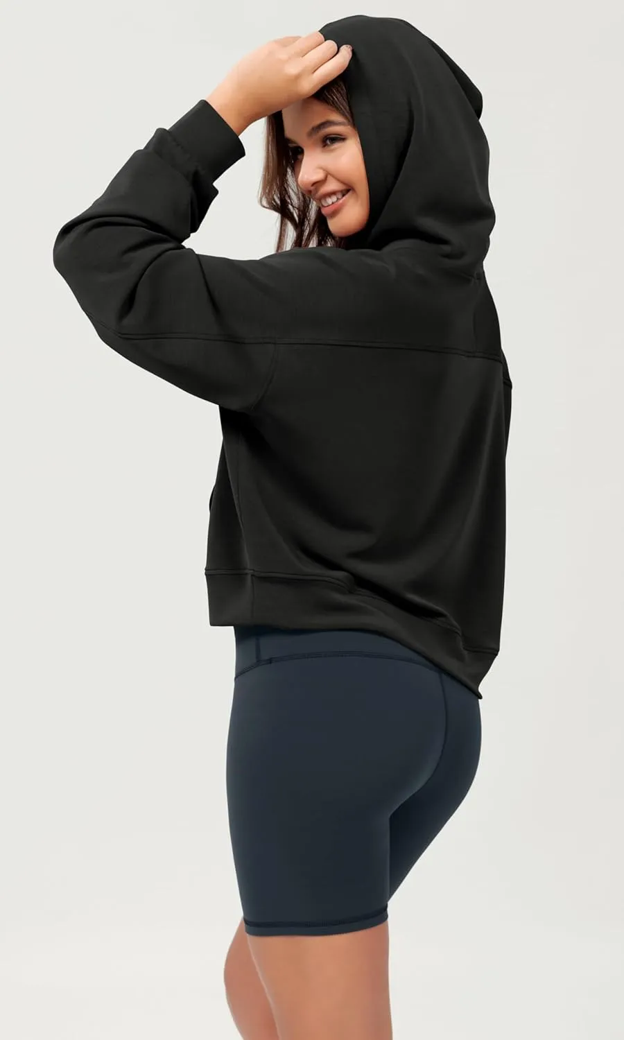 ODODOS Modal Soft Long Sleeve Cropped Hoodie for Women Oversized Pullover Sweatshirts with Pocket
