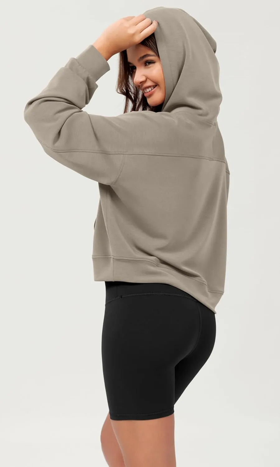 ODODOS Modal Soft Long Sleeve Cropped Hoodie for Women Oversized Pullover Sweatshirts with Pocket