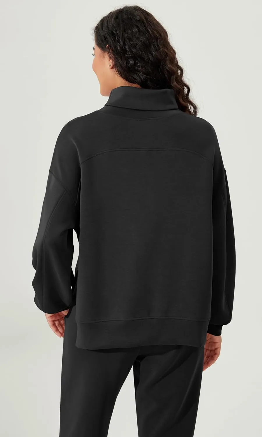 ODODOS Modal Soft Split Hem Turtleneck Sweatshirts for Women Long Sleeve Casual Pullover Top