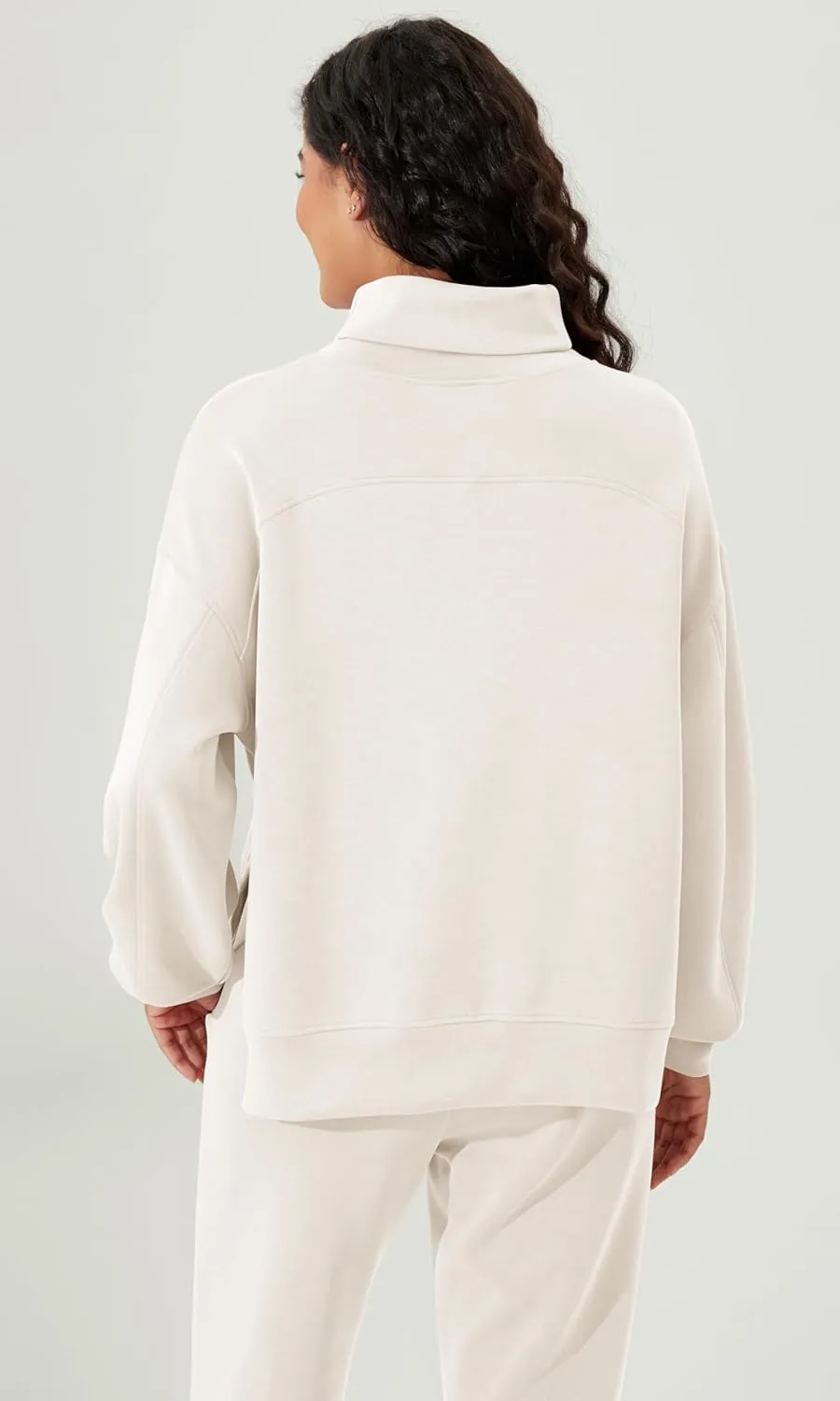 ODODOS Modal Soft Split Hem Turtleneck Sweatshirts for Women Long Sleeve Casual Pullover Top