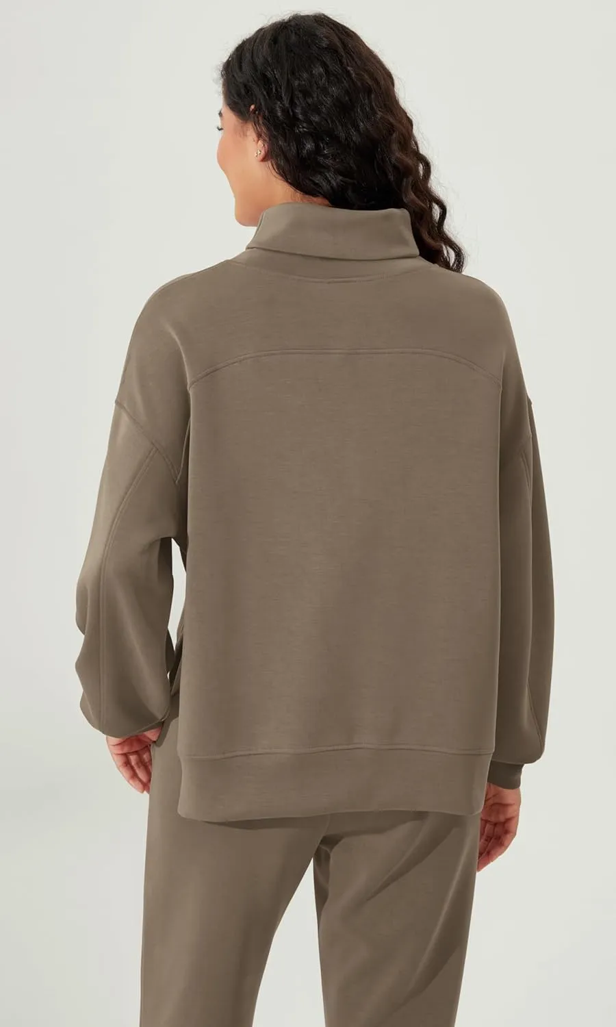 ODODOS Modal Soft Split Hem Turtleneck Sweatshirts for Women Long Sleeve Casual Pullover Top