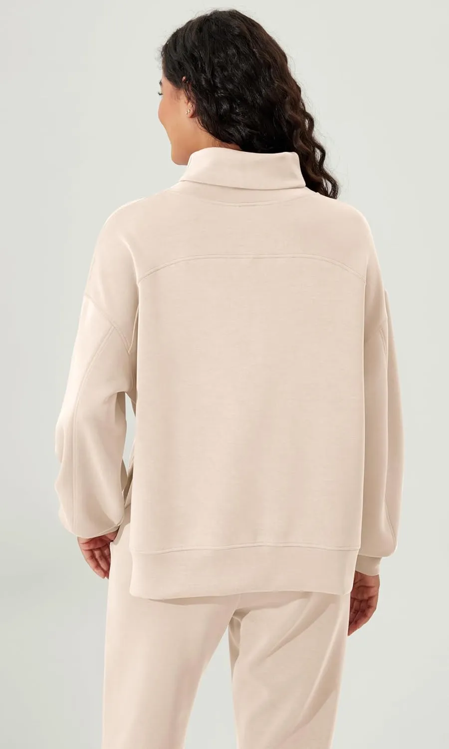 ODODOS Modal Soft Split Hem Turtleneck Sweatshirts for Women Long Sleeve Casual Pullover Top
