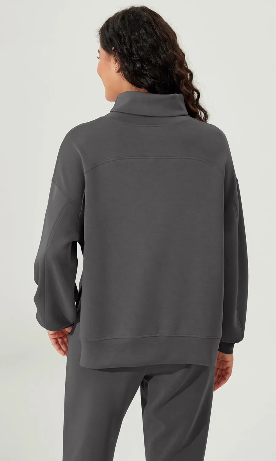 ODODOS Modal Soft Split Hem Turtleneck Sweatshirts for Women Long Sleeve Casual Pullover Top