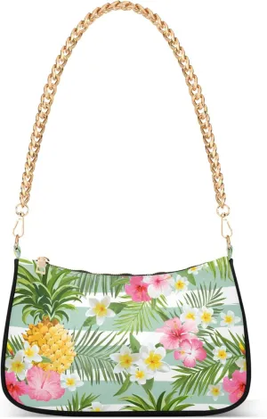 Orange Gray Chrysanthemum Cute Purse Hobo Party Purses Women's Shoulder Handbags over the Shoulder Purse
