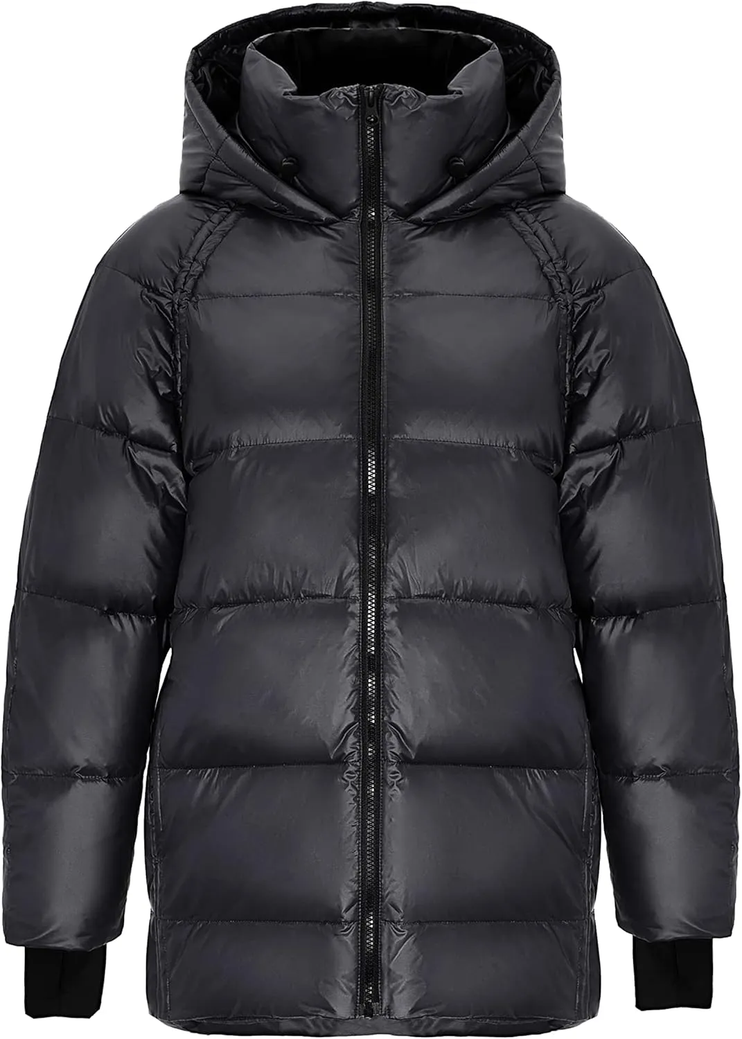Orolay Light Down Jacket Women Bubble Winter Coat Hooded Cropped Puffer Jacket