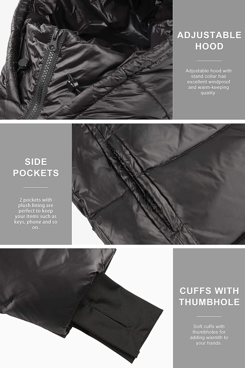 Orolay Light Down Jacket Women Bubble Winter Coat Hooded Cropped Puffer Jacket