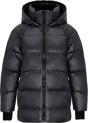 Orolay Light Down Jacket Women Bubble Winter Coat Hooded Cropped Puffer Jacket