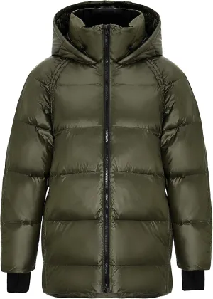 Orolay Light Down Jacket Women Bubble Winter Coat Hooded Cropped Puffer Jacket