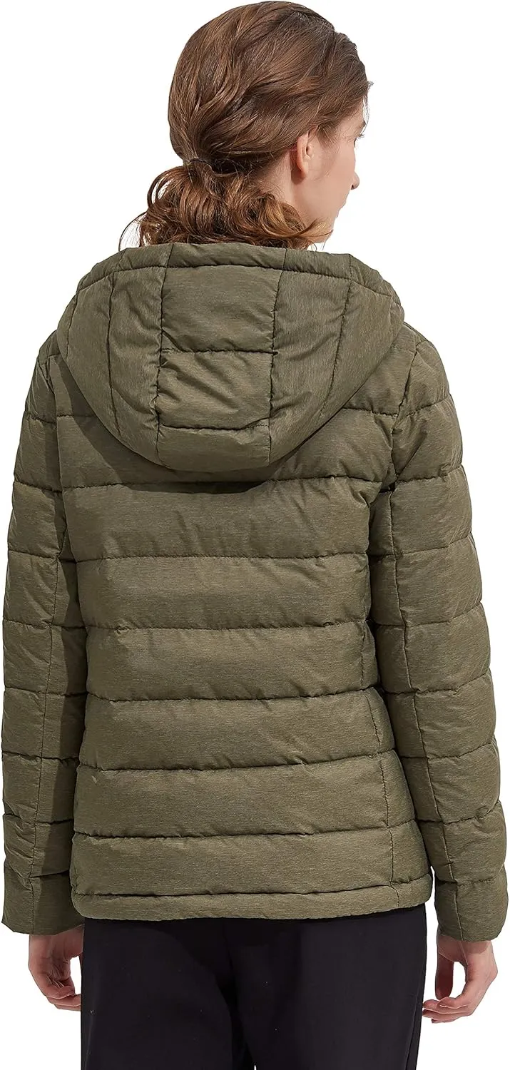 Orolay Women's Light Hooded Down Jacket Bubble Coat Packable Quilted Puffer Jacket
