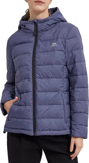 Orolay Women's Light Hooded Down Jacket Bubble Coat Packable Quilted Puffer Jacket