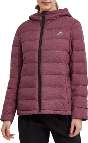 Orolay Women's Light Hooded Down Jacket Bubble Coat Packable Quilted Puffer Jacket
