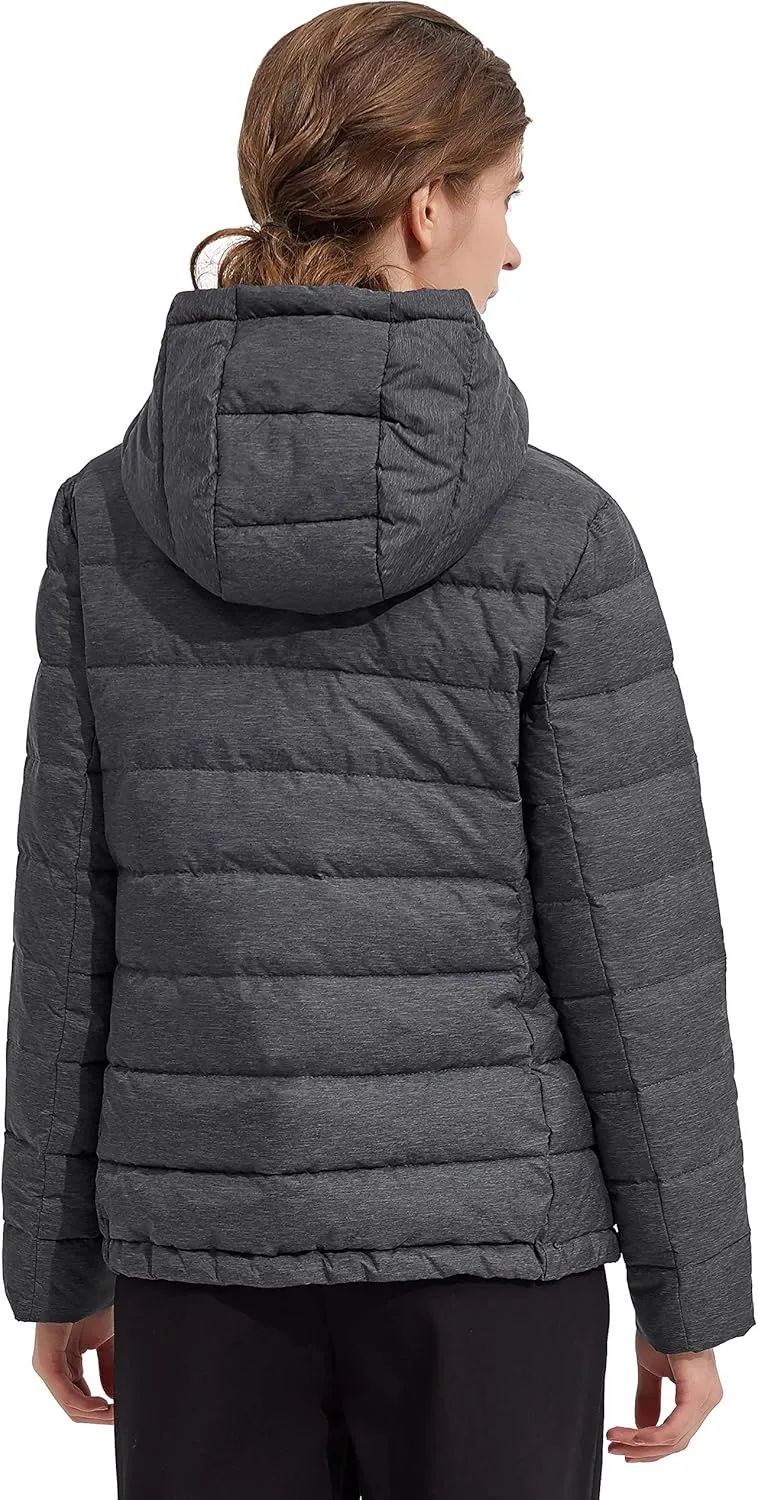 Orolay Women's Light Hooded Down Jacket Bubble Coat Packable Quilted Puffer Jacket