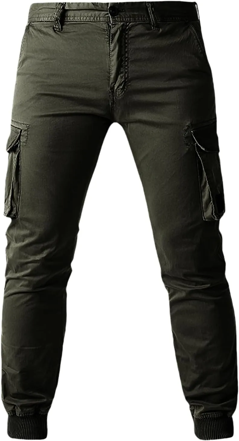 Outdoor Hiking Pants Men Workout Cargo Pants Slim Fit Stretchy Tactical Joggers Lightweight Quick Dry Water Resistan