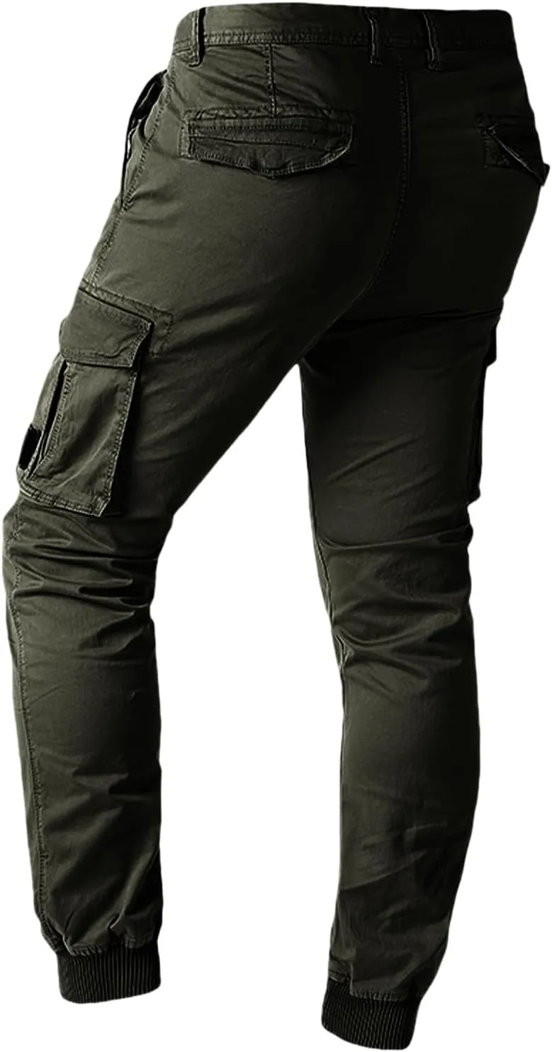 Outdoor Hiking Pants Men Workout Cargo Pants Slim Fit Stretchy Tactical Joggers Lightweight Quick Dry Water Resistan